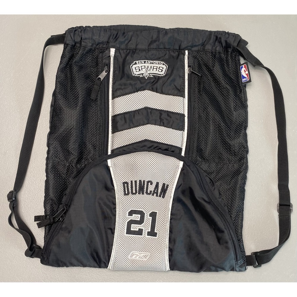 San Antonio Spurs Tim Duncan #21 NBA Reebok Stringer Bag/Backpack Vintage Black